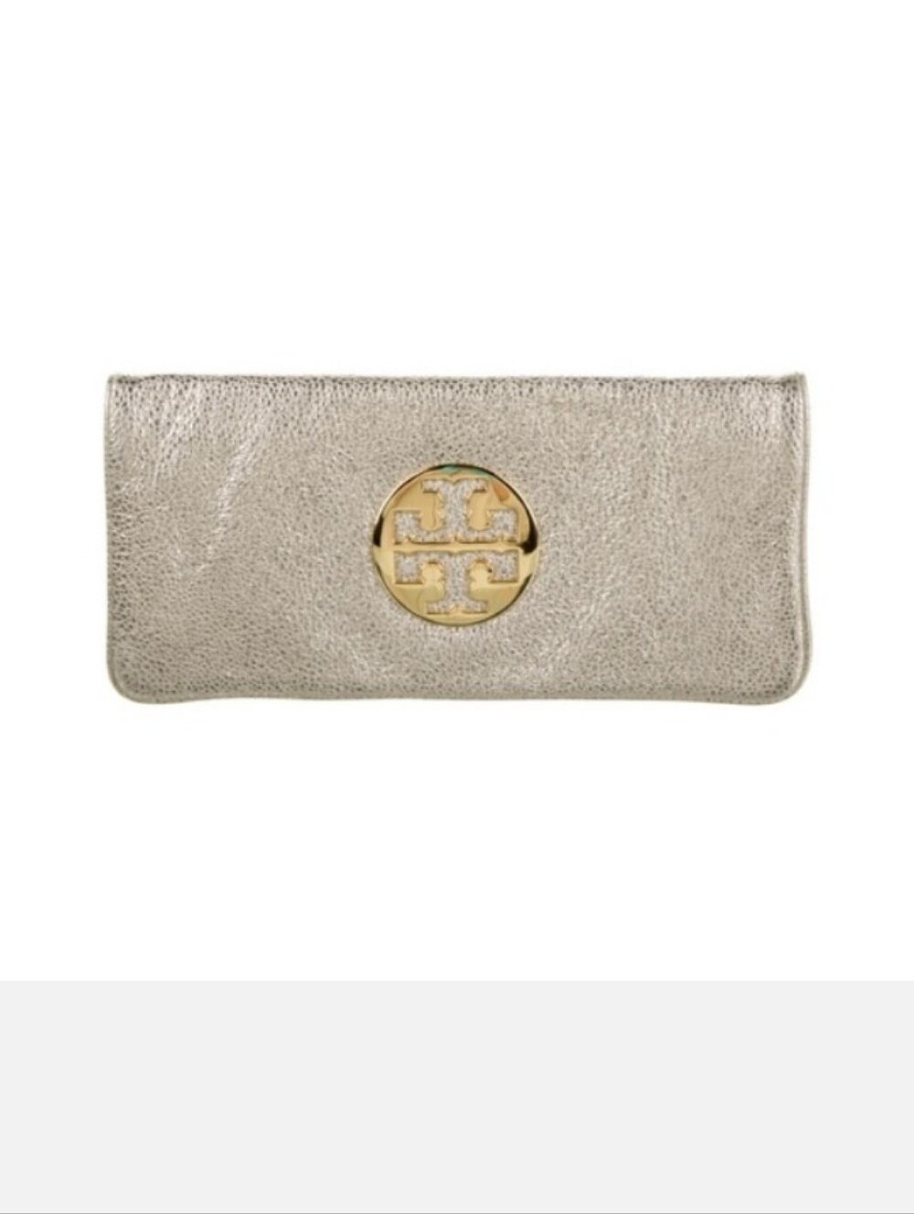 Tory Burch Metallic Gold Logo Clutch